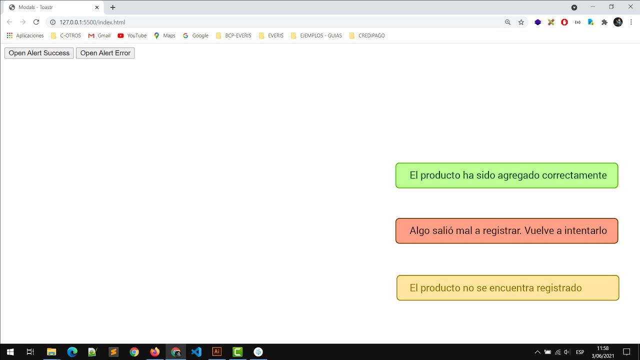¿Como crear mensajes tipo Toastr con JavaScript, HTML y CSS?