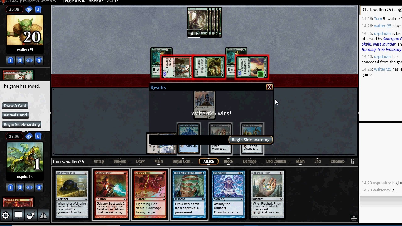MTGO Pauper: Jeskai Affinity vs Stompy.