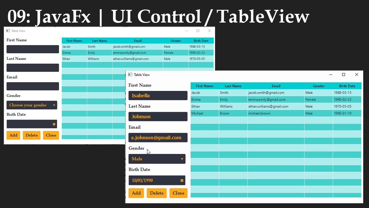 Cour 09: JavaFx | UI Control / TableView
