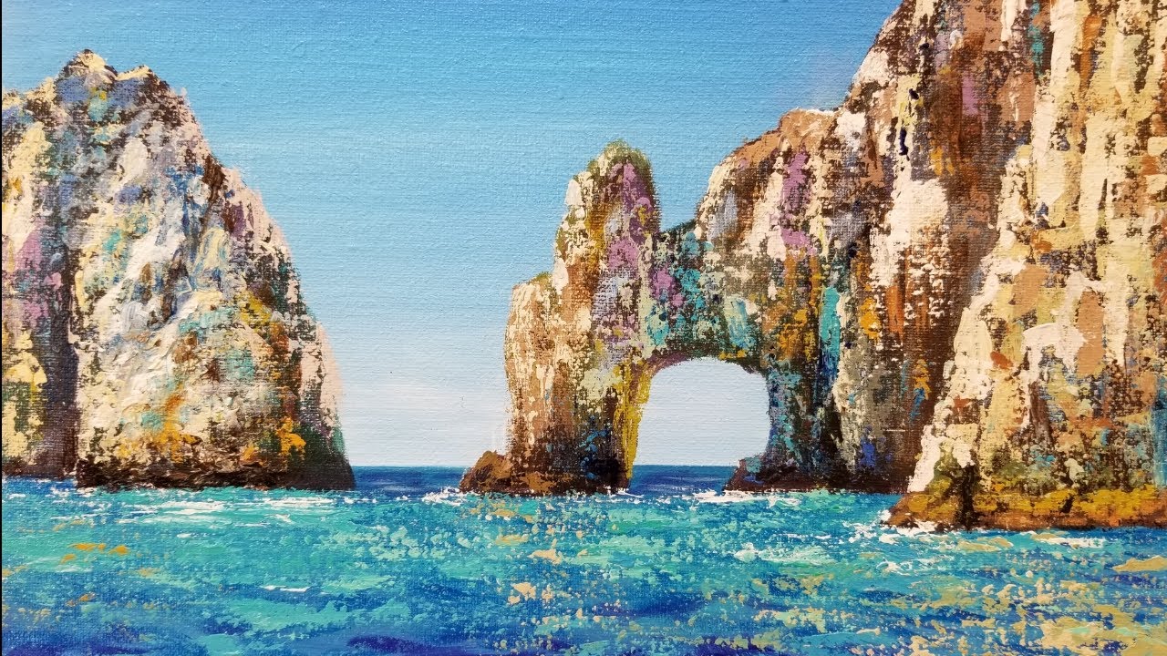 Ocean Seascape Acrylic Painting LIVE Palette Knife Instruction