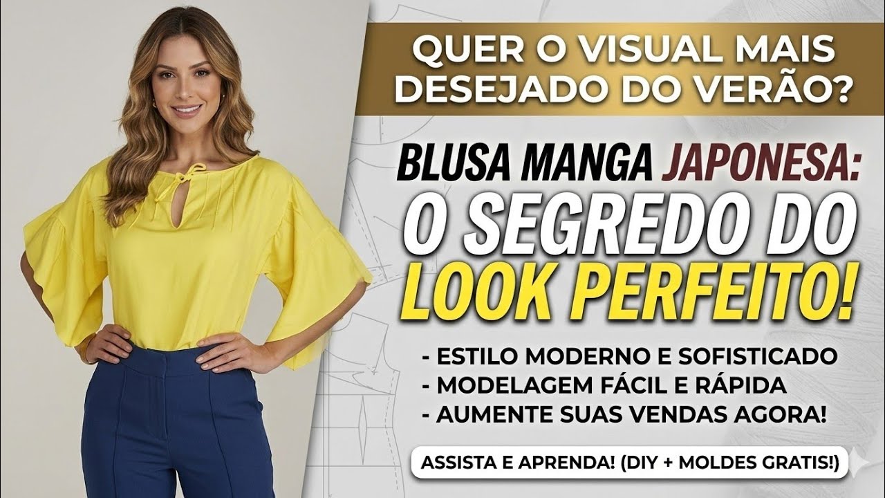 ✅️ DIY Blusa Manga Japonesa_ Tutorial de Costura passo a passo para iniciantes Gisleide Novelo