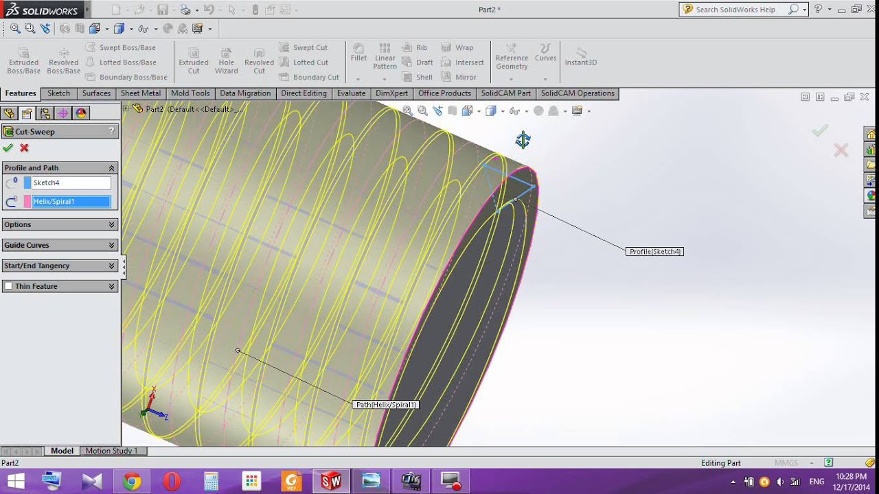 How to create a Bolt in solidworks 2014
