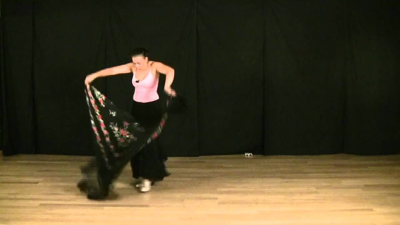 Flamenco shawl (mantón) exercises: Marcaje