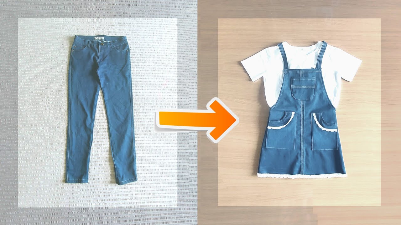 DIY #37 | Sửa Quần Jeans Cũ Thành Yếm | Recycling Old Clothes