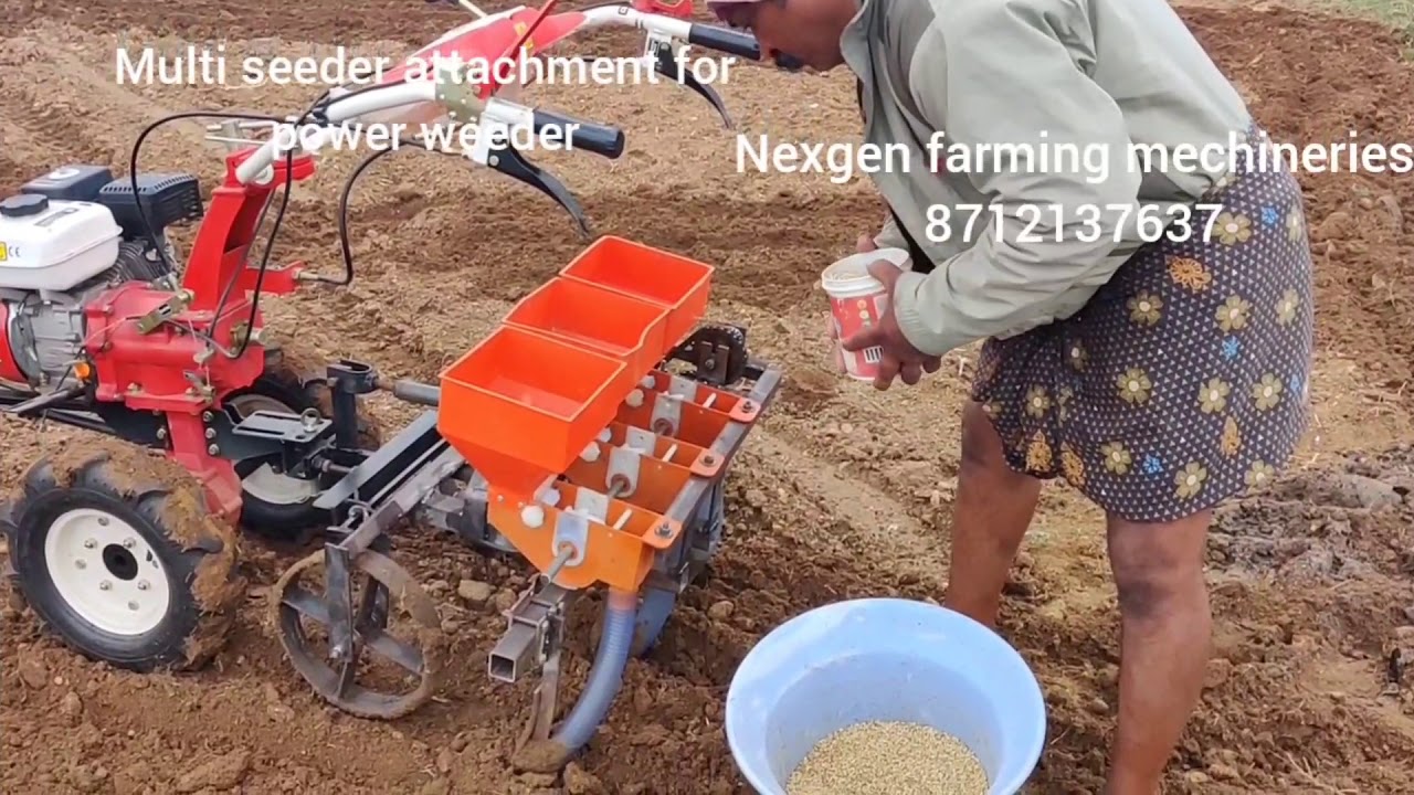 Seed sowing attachment,power WEEDER seeder,nexgen farming mechineries, multipurpose power weeder,