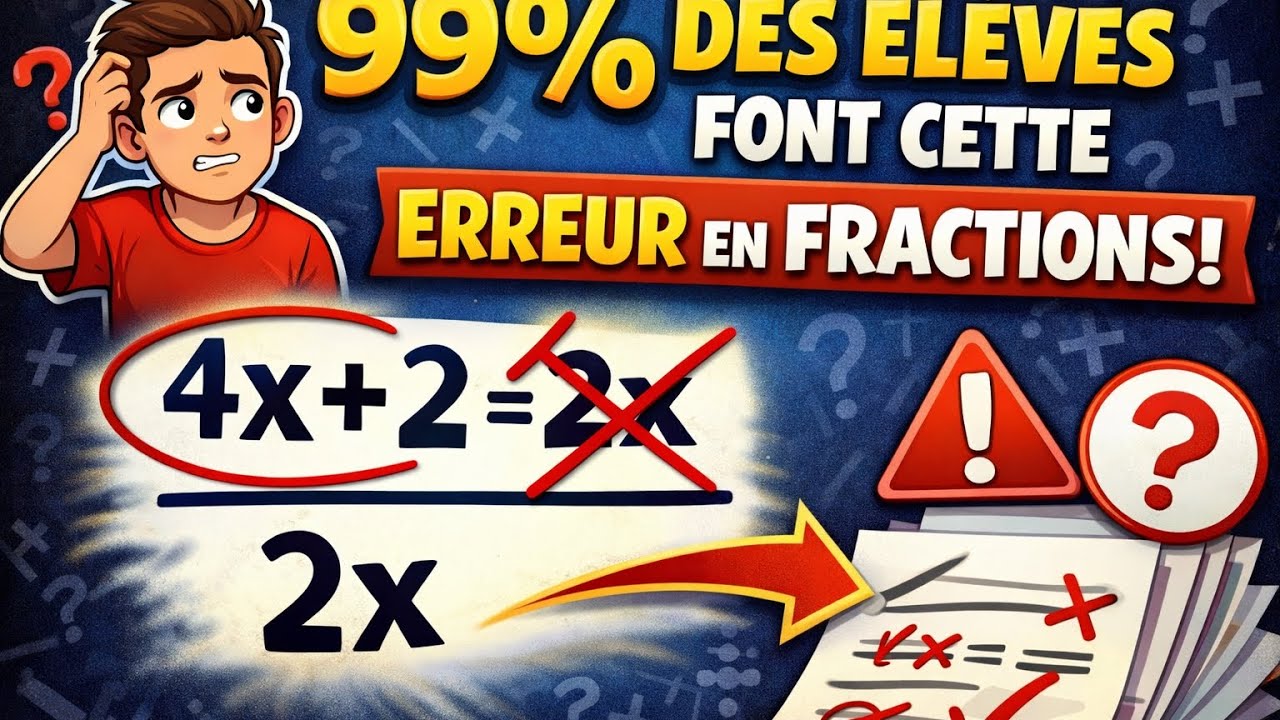 👀99 % des élèves font cette erreur en fractions