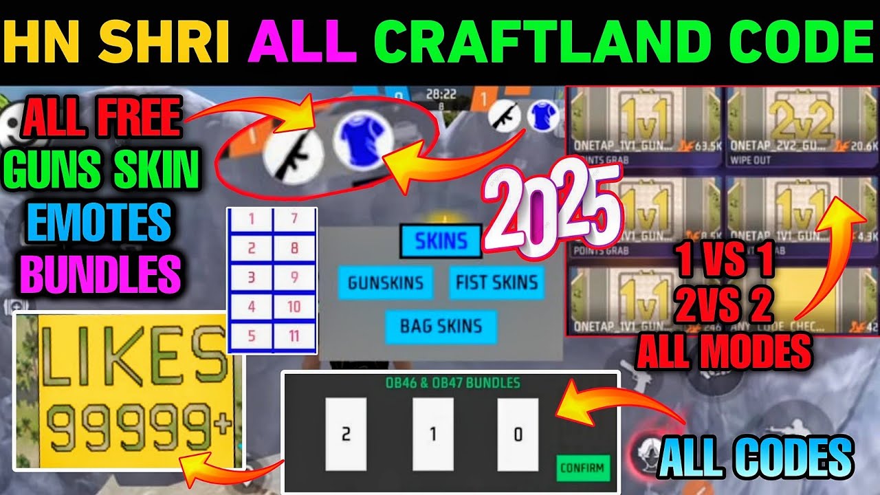 HN Shri ALL Craftland Map Code 🔥 1 vs 1, 2vs2, 9999+ Likes | HN Shri ALL Craftland Map Code Password