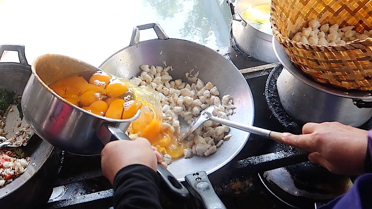 Crab Omelette - Street Food in Bangkok Thailand