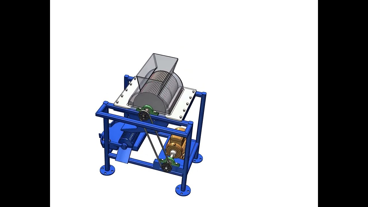 Assembly Animation of a groundnut shelling machine.