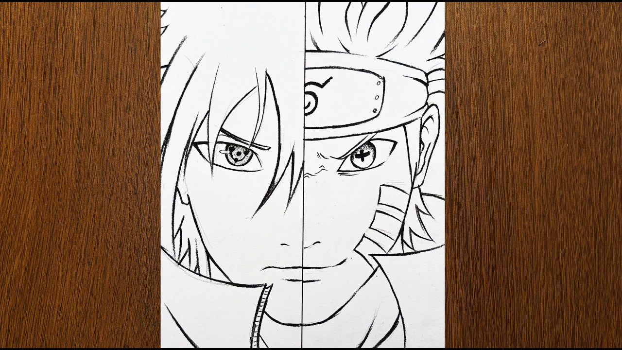 How to draw Naruto and Sasuke - Anime drawing step-by-step tutorial