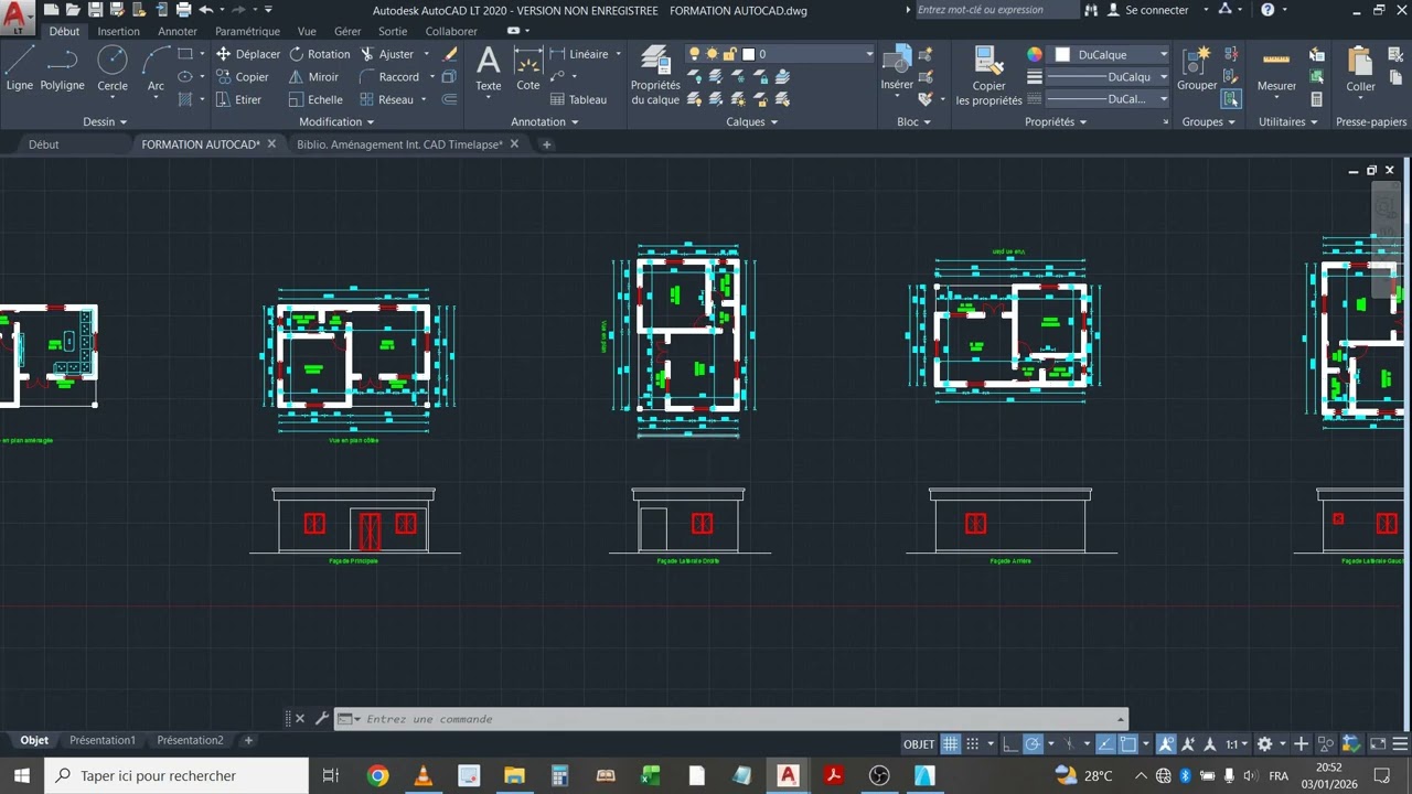 Formation AutoCAD pour Débutant #9 - Vue en plan aménagée