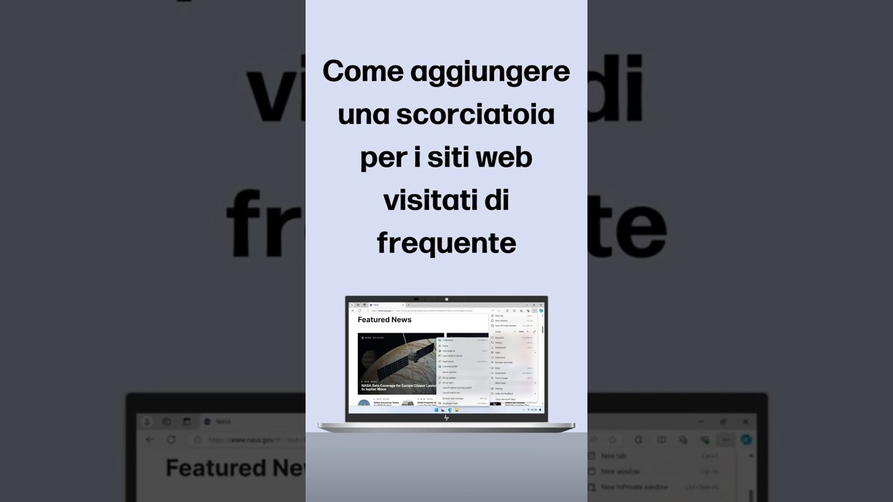 Come aggiungere una scorciatoia per i siti web visitati di frequente | HP Support