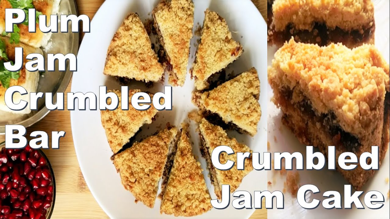 Plum Jam Crumb Bar | Crumbled Jam Cake | Shortbread Jam Bars | Crumb Bars