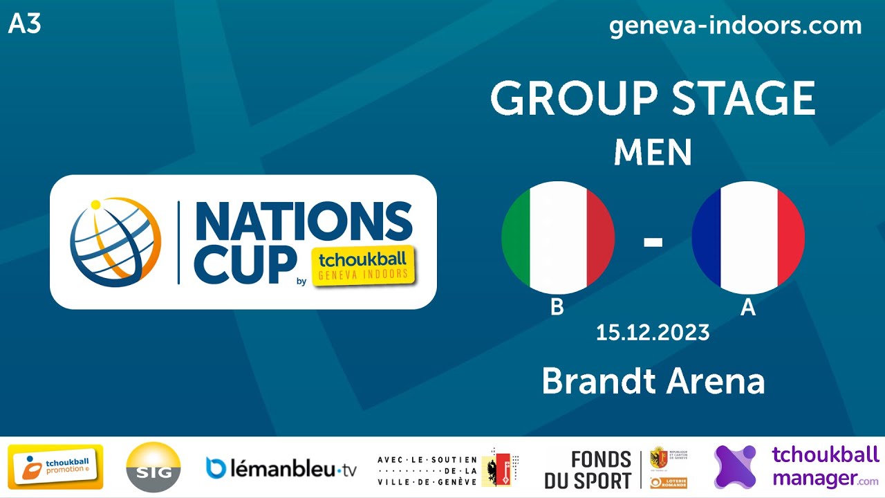 Italie B / France A - Phase de groupe Homme - Coupe des Nations Tchoukball 2023 - FR
