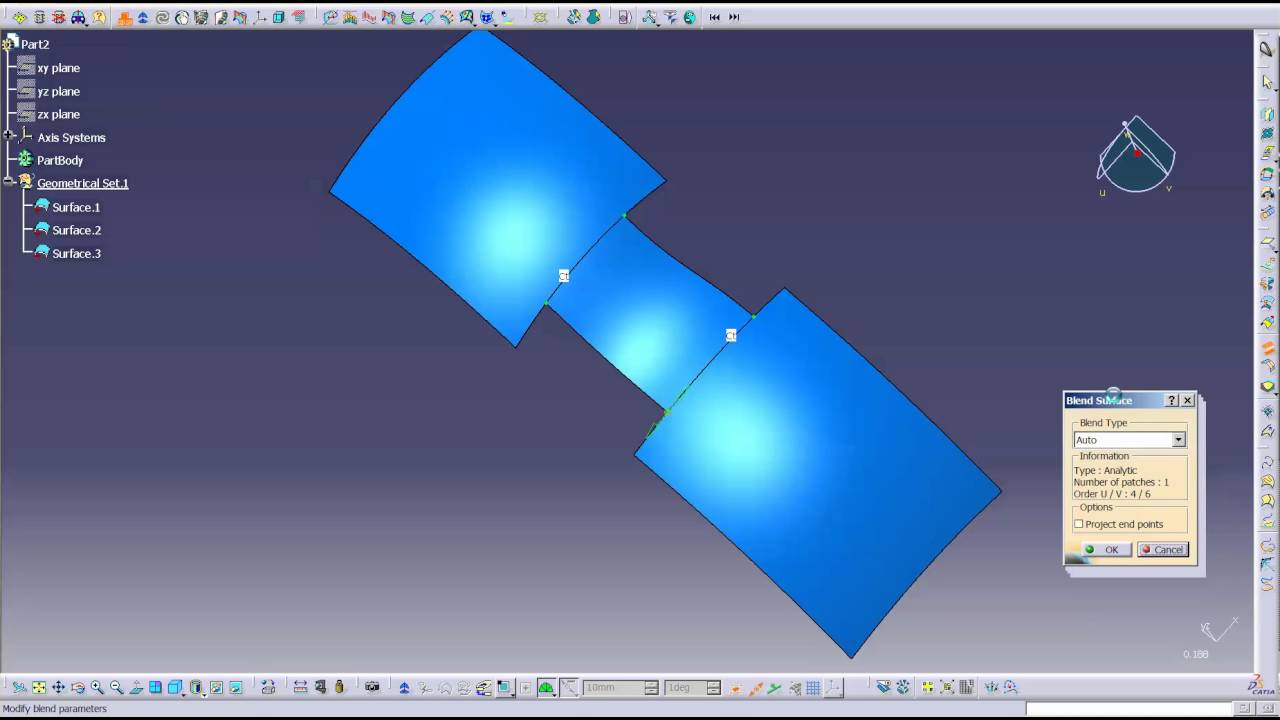 Catia V5 | Catia V6: Freestyle Blend Surface