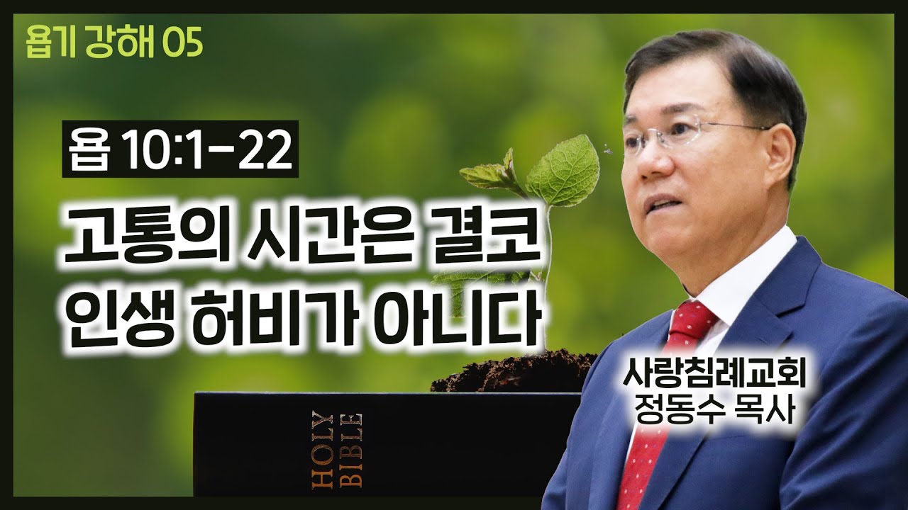 고통의 시간은 결코 인생 허비가 아니다_욥기서 강해 05 : 정동수 목사, 사랑침례교회, 킹제임스 흠정역 성경, 설교, 강해, (2018. 3. 4)