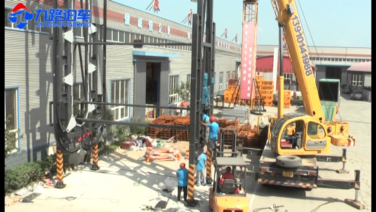 Jiu Road Vertical Rotary Car Parking system installation Video