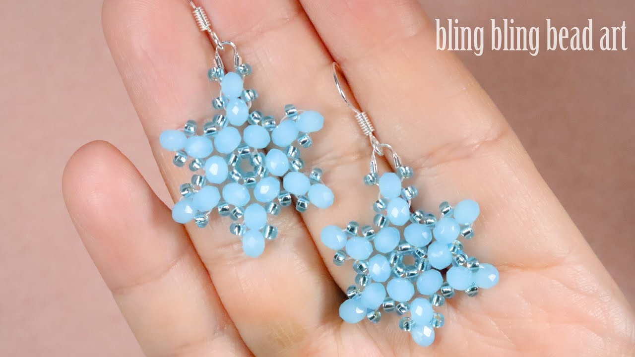 آموزش گوشواره با منجوق و کریستال ساده و ظریف Beaded earring slegant and super east to make