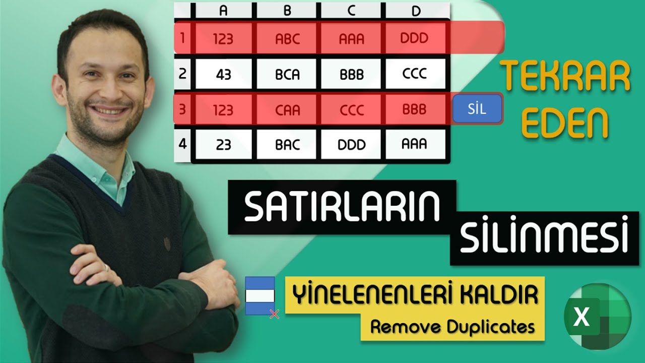 MS Excel Tekrar Eden Satırların Silinmesi