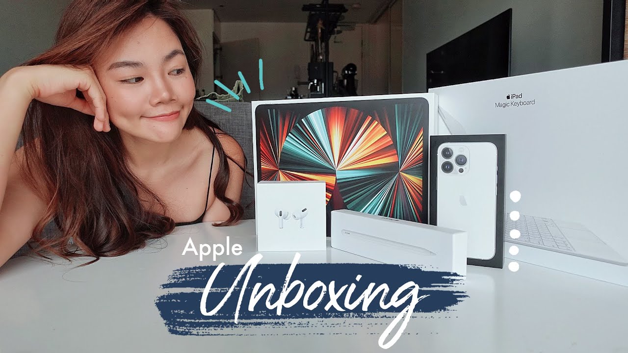 [Распаковка] iPad Pro 12,9”, iPhone 13 Pro, клавиатура Magic Keyboard, Apple Pencil, AirPods Pro ...