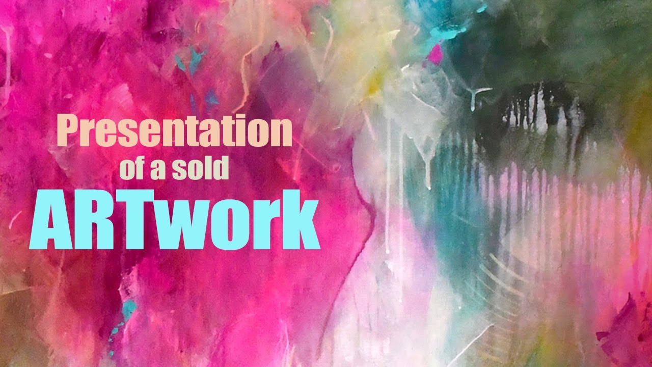 Abstraktes Kunstwerk kurz vorgestellt, Malen auf großer Leinwand mit Pink & Grün, Acrylmalerei
