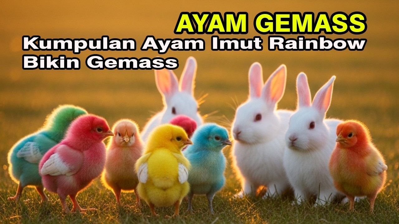 Ayam rainbow lucu,ayam warna warni gokil,Bebek & Kelinci Lucu terbaru #ayamgemass
