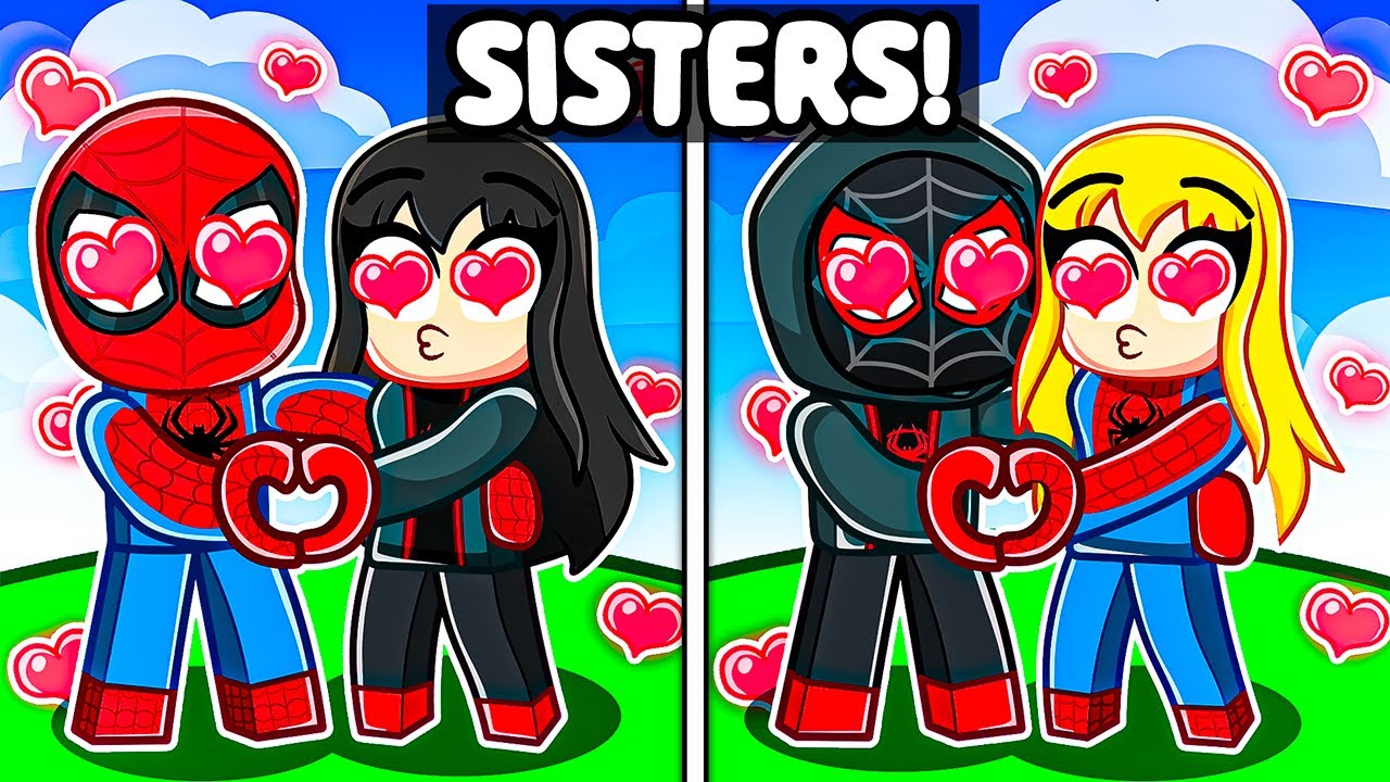 Spiderman and Miles SWAP SISTERS in Roblox!