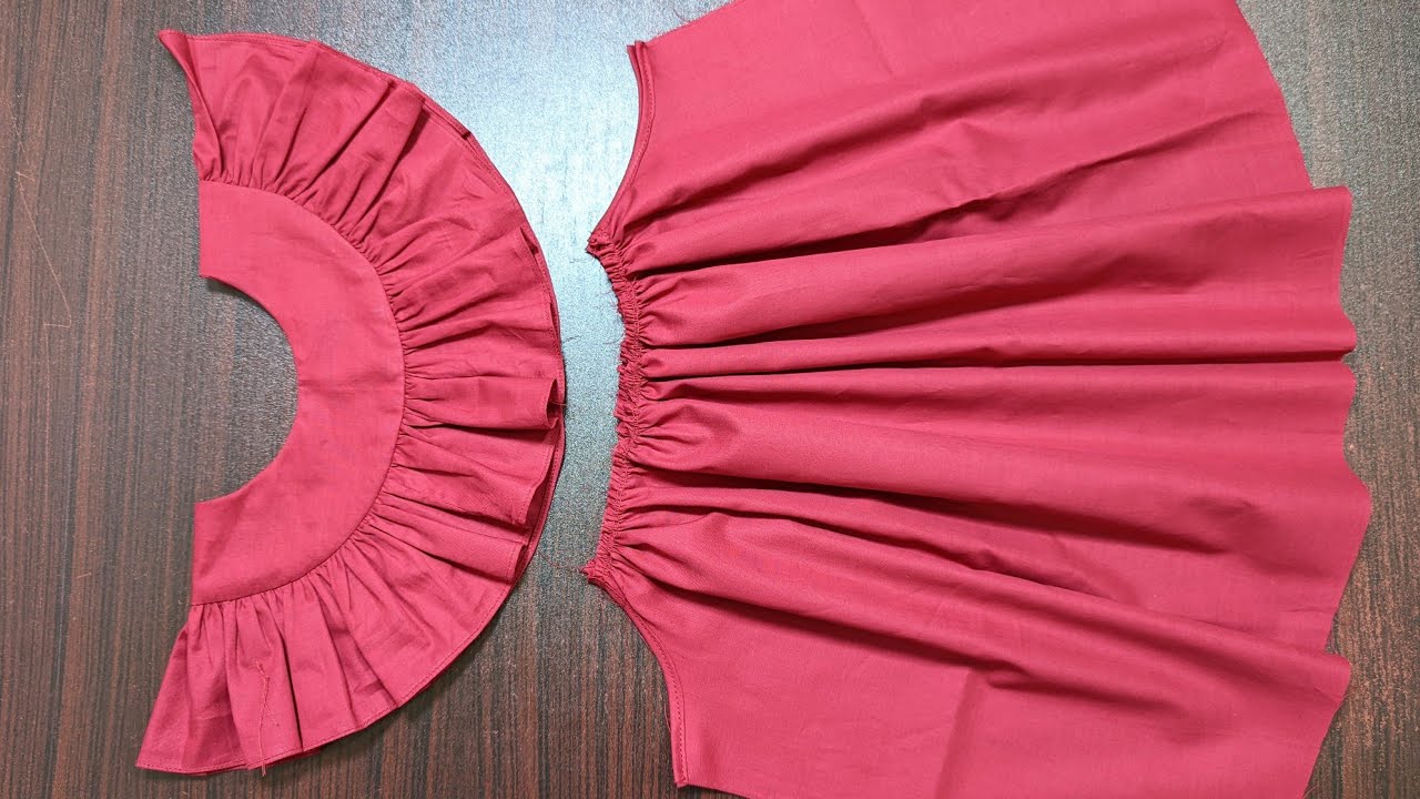 Round yoke baby girl frock cutting and stitching || 2  year baby girl frock tutorial