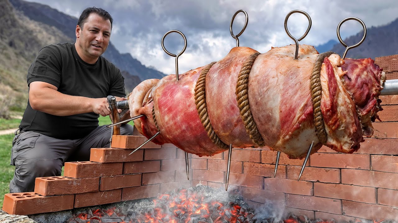 Rocambole de Carne com Queijo Assado na Brasa! 🔥🧀