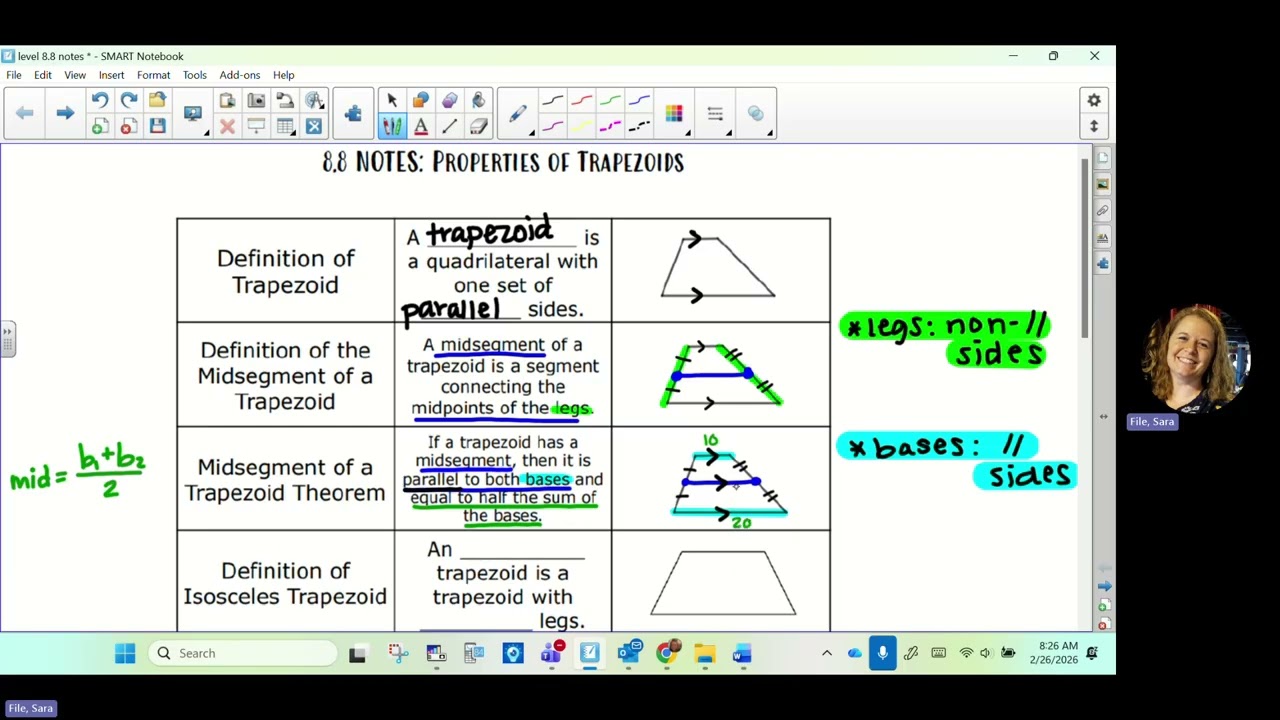 level geometry - 8.8 notes - trapezoids