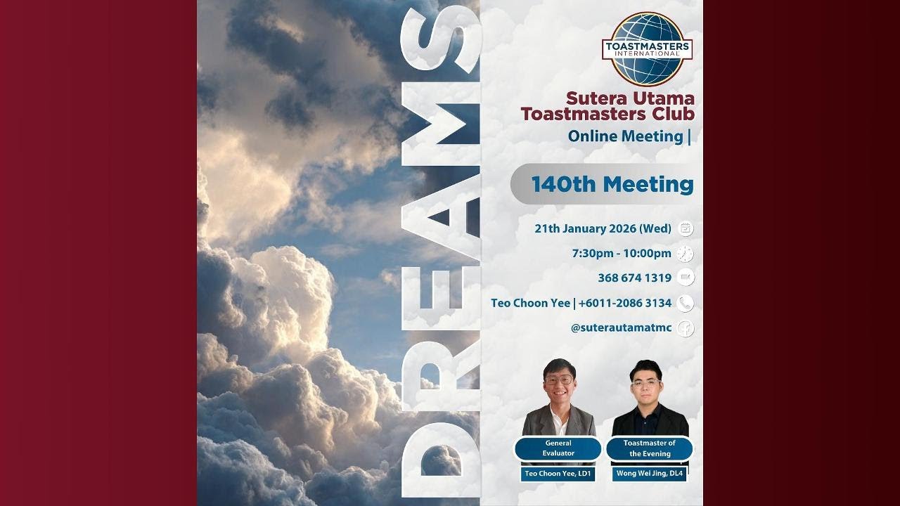 🌟Sutera Utama Toastmasters Club 140th Hybrid Meeting🌟