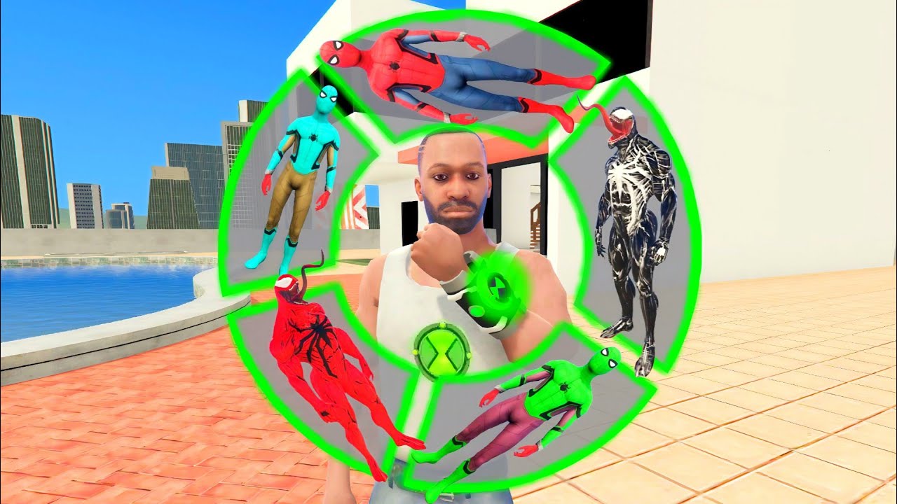 Franklin Playing As ALL SPIDERMAN In INDIAN BIKE DRIVING 3D