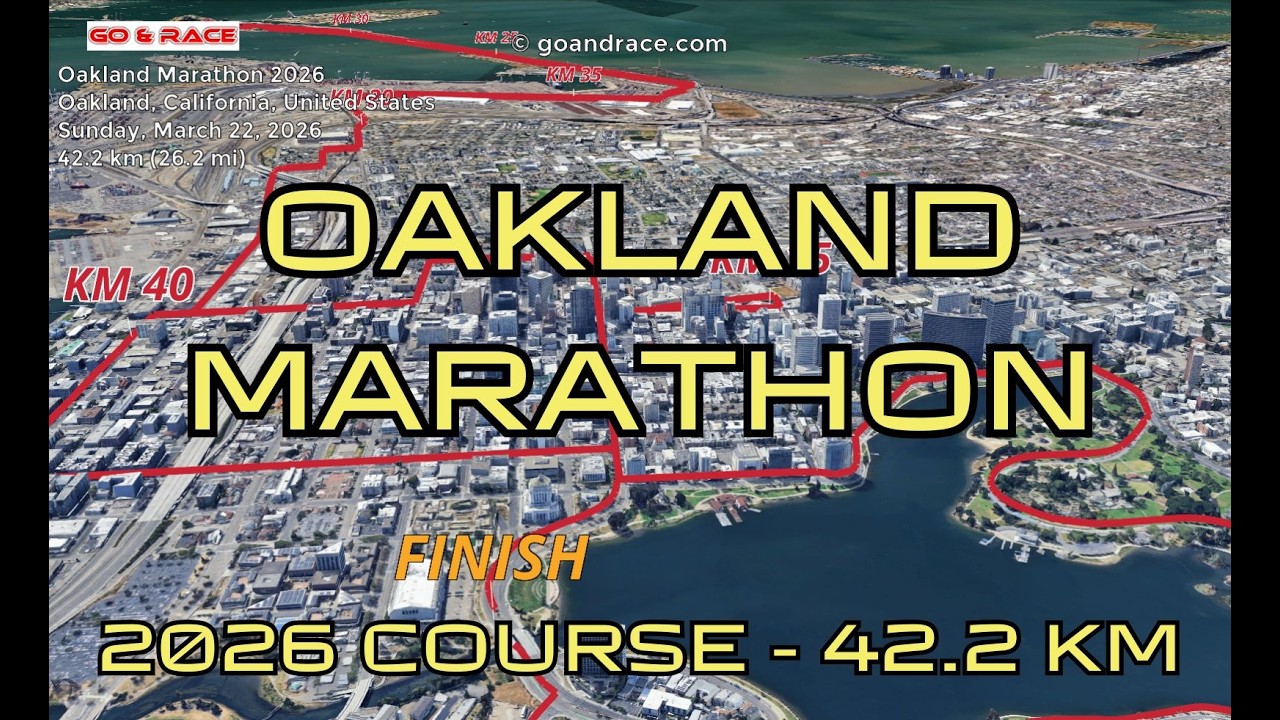 Oakland Marathon 2026: 3D Video Course Map | 42.2 km - Oakland