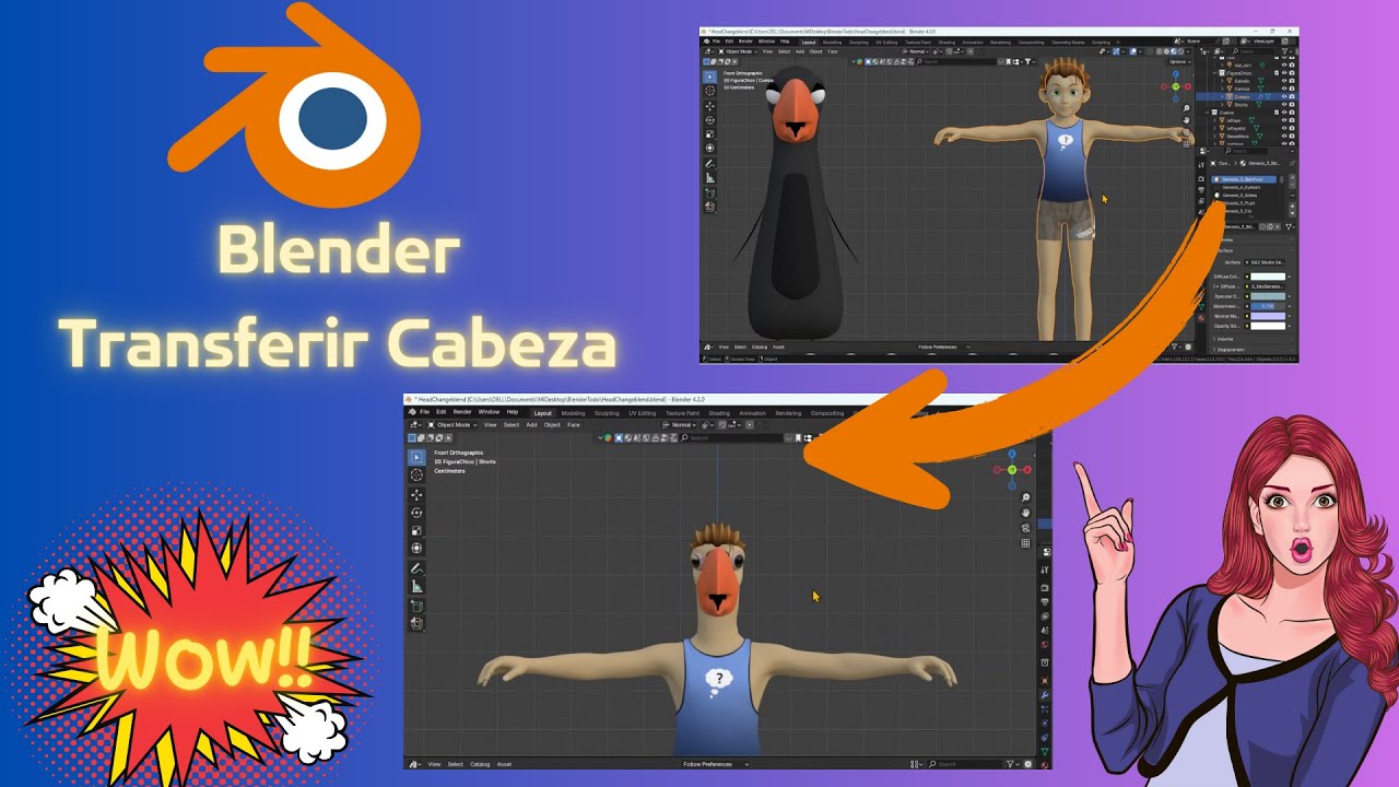 ✍ Blender Tips - Como Transferir una Cabeza