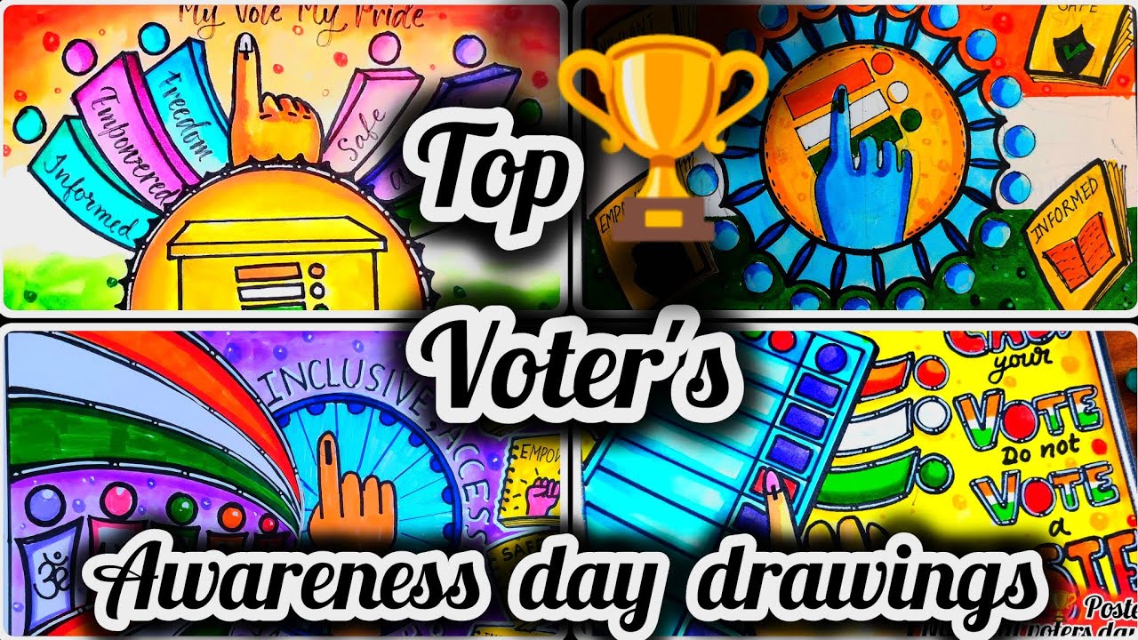 National voters day drawing/मतदाता जागरूकता ड्राइंग /voters awareness drawing/voter utsav