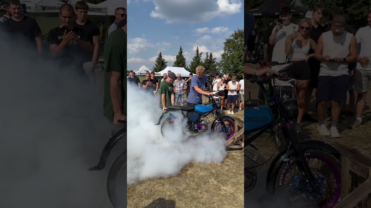 Burnout beim Simsontreffen Ponickau #simson #simsontuning #viralvideo #bikelife #simsontreffen #bike
