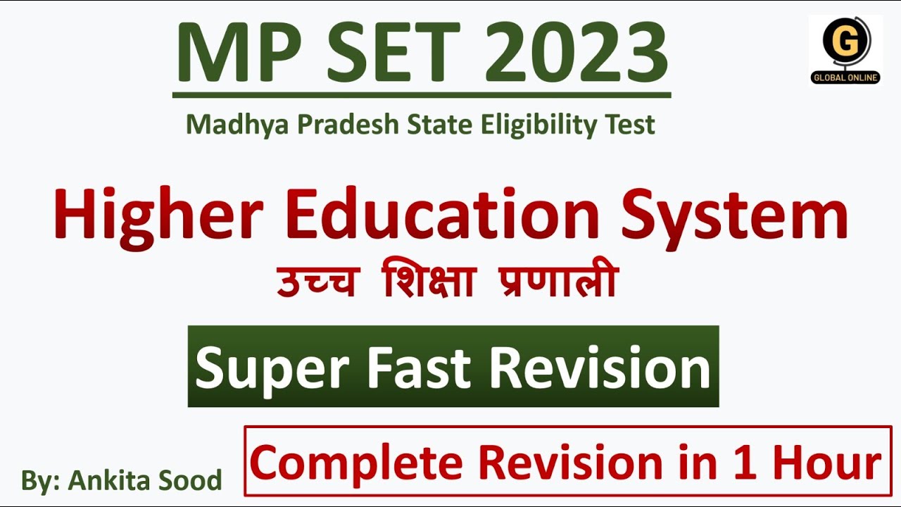 MP SET Paper 1 Preparation | Higher Education System for Madhya Pradesh SET 2023