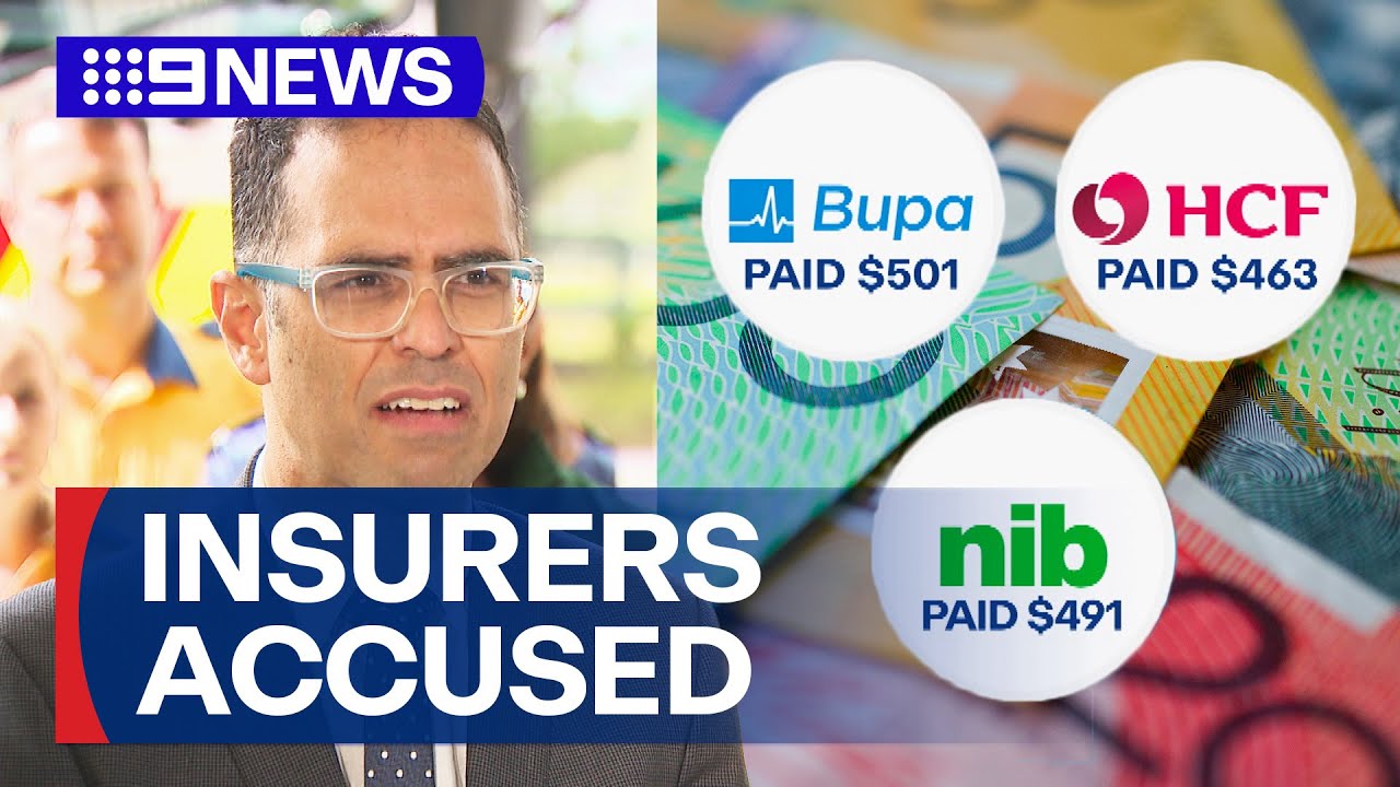 Private health insurers accused of short-changing taxpayers | 9 News Australia