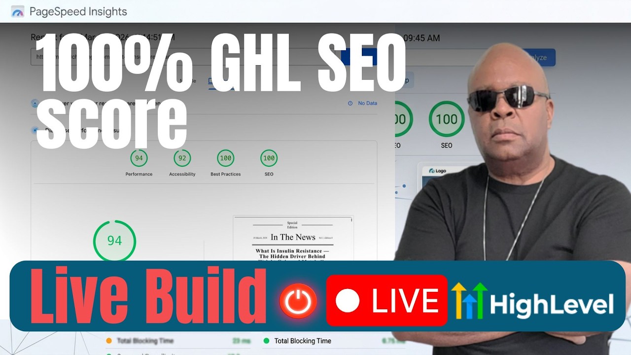 The Perfect 100% SEO Website in score GoHighLevel (Most People Do This Wrong) - Live Build