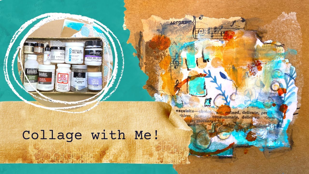 Collage with me as we test matte, gloss and gel mediums for mixed media and art journaling.
