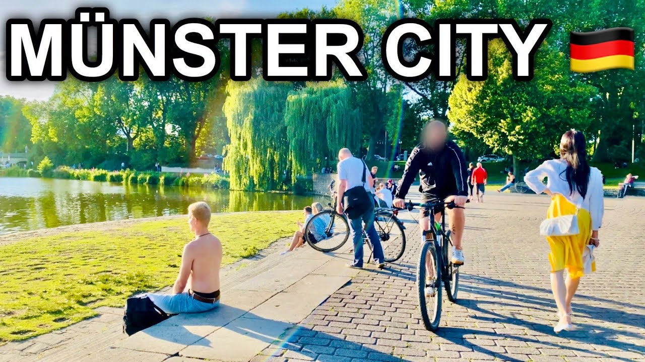[4K] Walk in Münster City Germany 2020 - Relaxing Aasee Lake Recreation Area