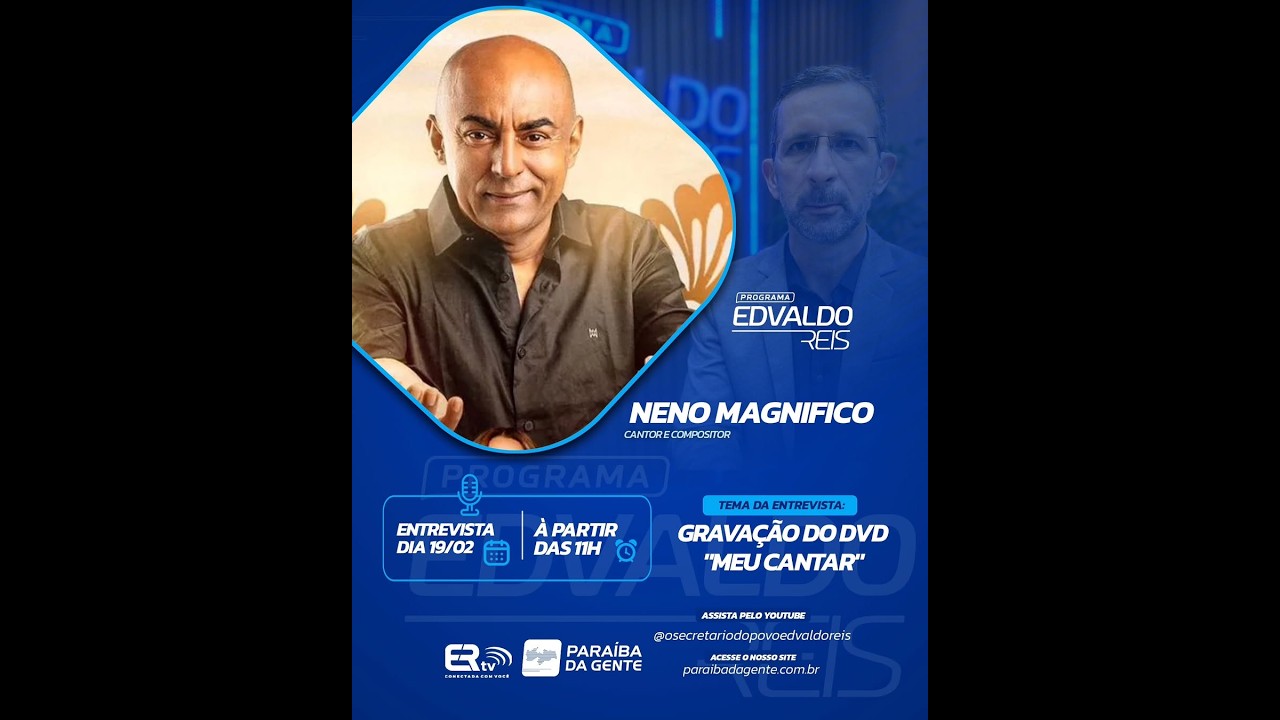 PROGRAMA EDVALDO REIS - ENTREVISTA: NENO O MAGNÍFICO - GRAVAÇÃO DO DVD 
