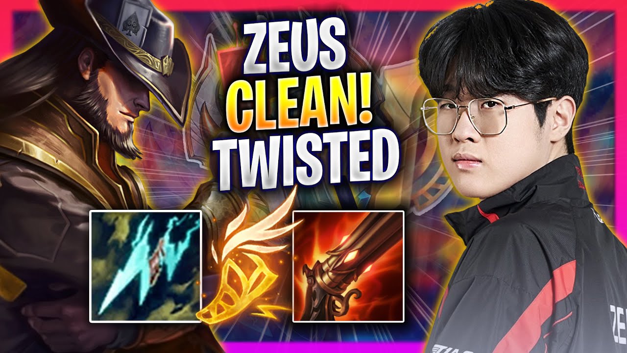 ZEUS IS SUPER CLEAN WITH TWISTED FATE! - T1 Zeus Plays Twisted Fate TOP vs Jax! | Season 2024