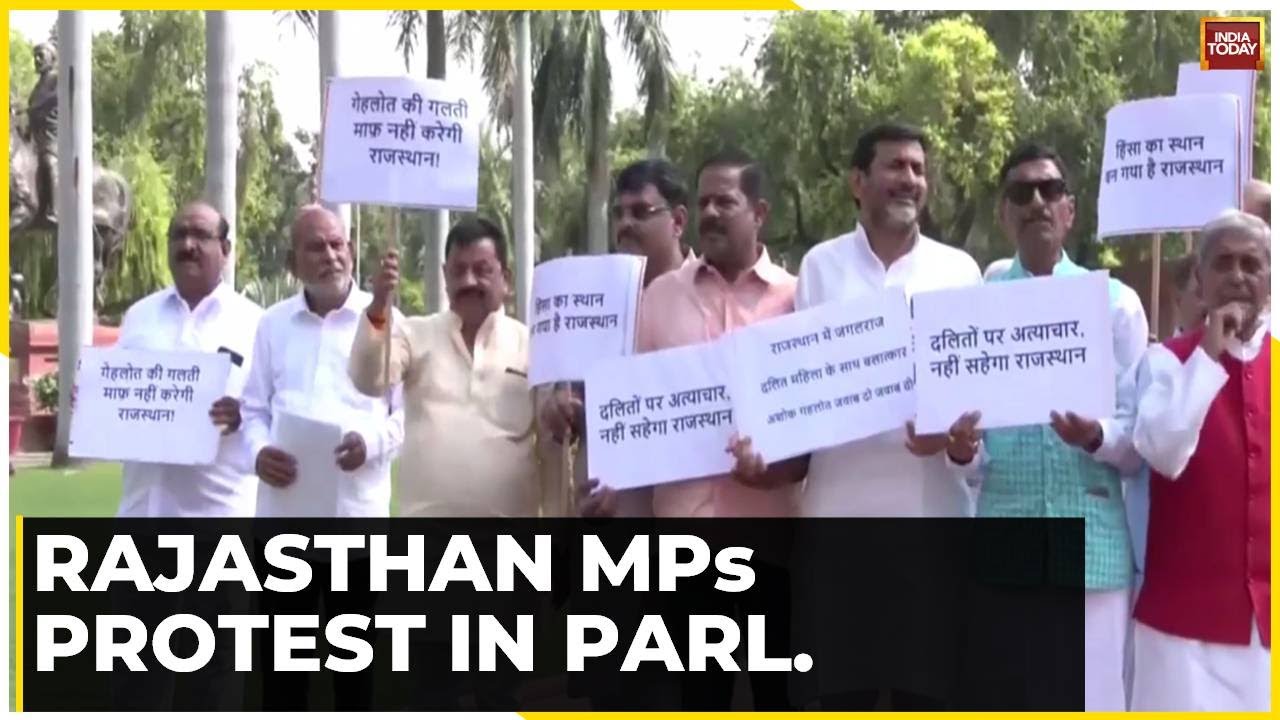 Rajasthan MPs Protest In Parliament Against Declining Law & Order In The State