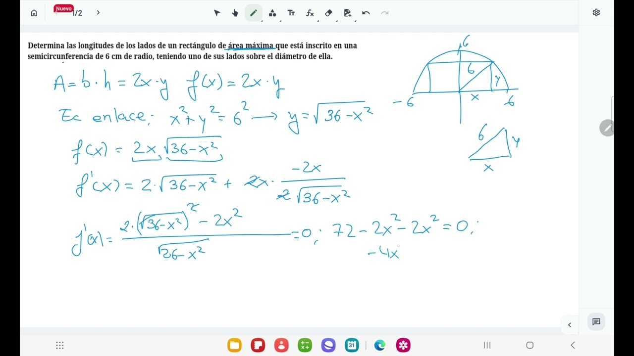 Problema de optimizaci&oacute;n. Soluci&oacute;n del ejercicio 1 de Matem&aacute;ticas II de Selectividad Andaluc&iacute;a 2023