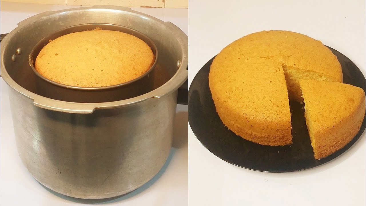 Vanilla Sponge Cake In Pressure Cooker | Plain Cake Without Oven