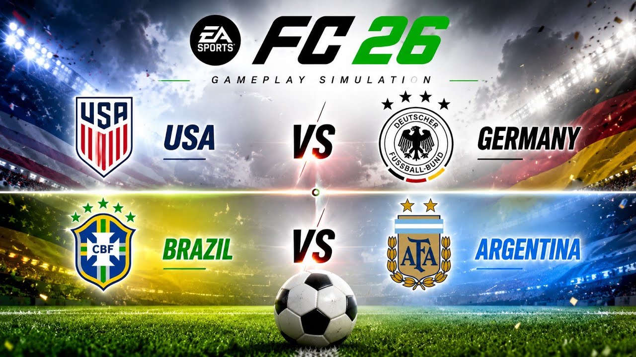 EA SPORTS FC 26 World Cup 2026🏆 | Argentina vs Brazil vs Germany vs USA | Battle for Glory! #shorts