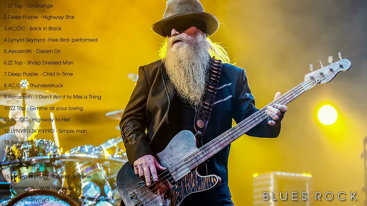 ZZ TOP, Deep Purple, AC DC, Lynyrd Skynyrd, Aerosmith   BEST BLUES ROCK 70S 80S 90S PLAYLIST