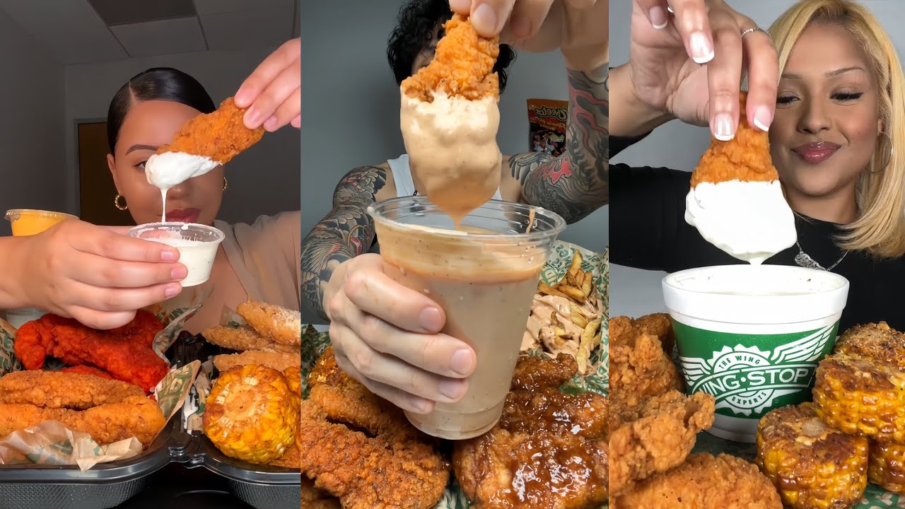 TIKTOK Mukbang Compilation | Wingstop, Buldak, In-N-Out, Dave’s Hot Chicken, Taco Bell & More! 🌶🍗🍔🔥🌮