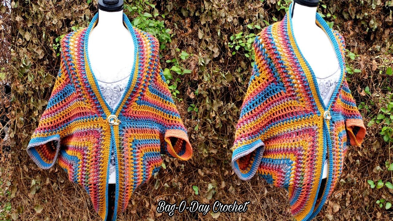 How To Crochet A Cocoon Cardigan | The Cardi of Many Colors | BAG O DAY CROCHET TUTORIAL #545